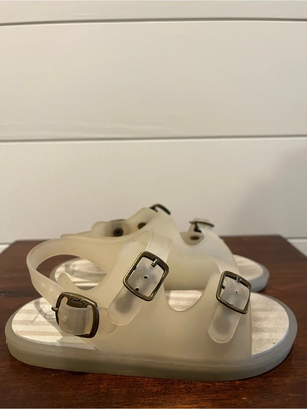 Pehr Kids Splash Sandal Translucent Clear Double Buckle - Size 9